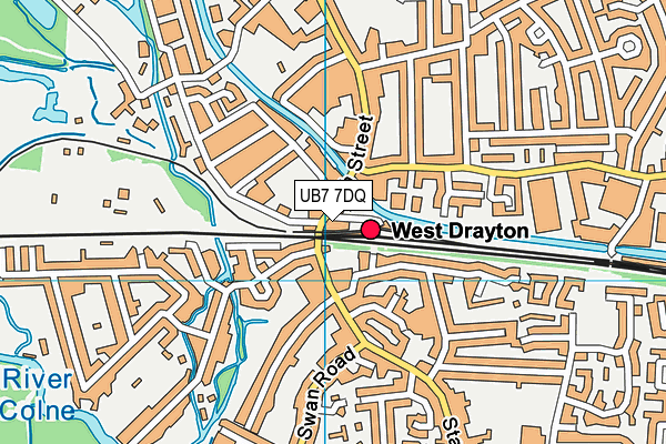 UB7 7DQ map - OS VectorMap District (Ordnance Survey)