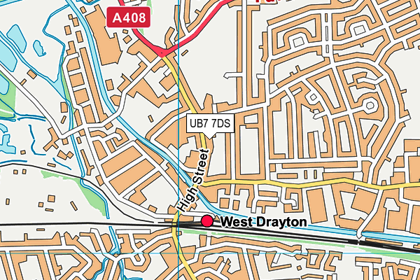Map of WEST DRAYTON BARBERS LTD at district scale
