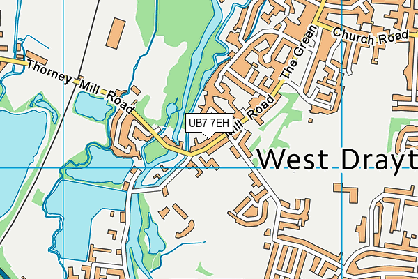 UB7 7EH map - OS VectorMap District (Ordnance Survey)