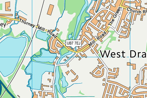 UB7 7EJ map - OS VectorMap District (Ordnance Survey)