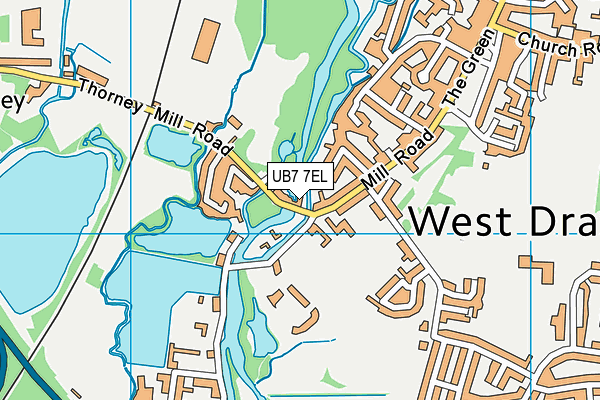 UB7 7EL map - OS VectorMap District (Ordnance Survey)
