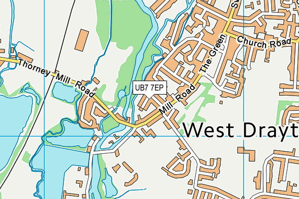 UB7 7EP map - OS VectorMap District (Ordnance Survey)