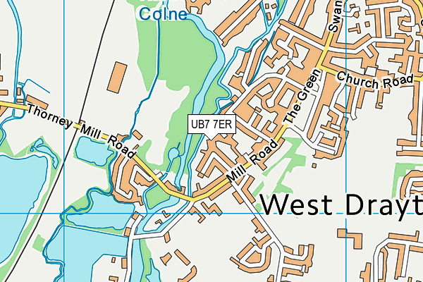 UB7 7ER map - OS VectorMap District (Ordnance Survey)