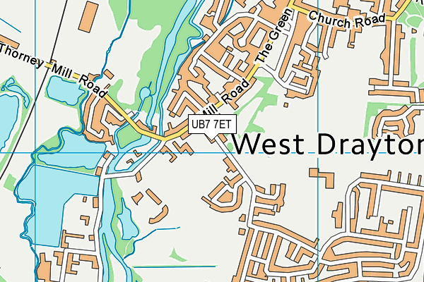 UB7 7ET map - OS VectorMap District (Ordnance Survey)