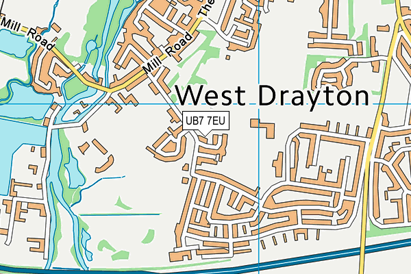 UB7 7EU map - OS VectorMap District (Ordnance Survey)