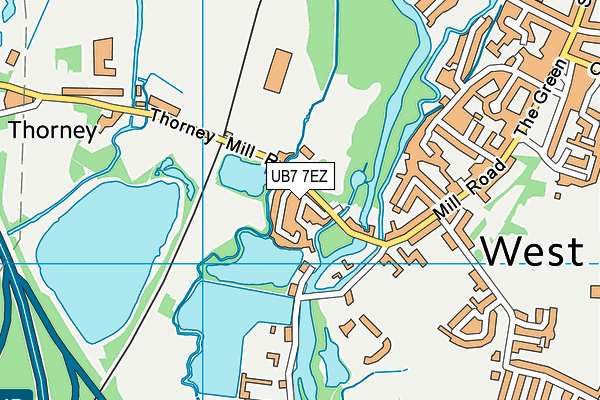 UB7 7EZ map - OS VectorMap District (Ordnance Survey)