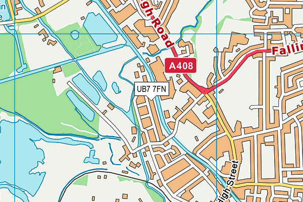 UB7 7FN map - OS VectorMap District (Ordnance Survey)