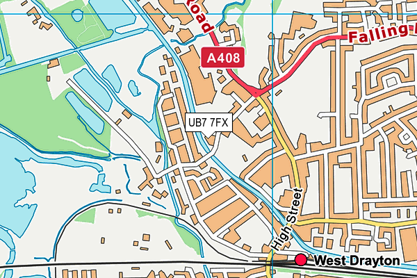 UB7 7FX map - OS VectorMap District (Ordnance Survey)