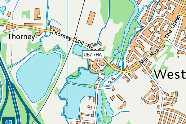 UB7 7HA map - OS VectorMap District (Ordnance Survey)