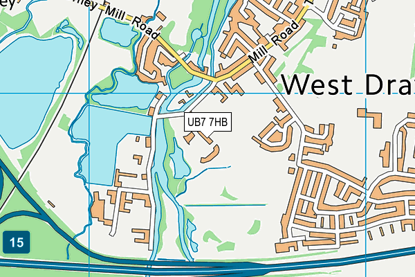UB7 7HB map - OS VectorMap District (Ordnance Survey)