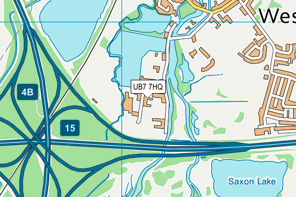 UB7 7HQ map - OS VectorMap District (Ordnance Survey)
