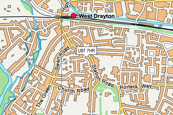 UB7 7HR map - OS VectorMap District (Ordnance Survey)