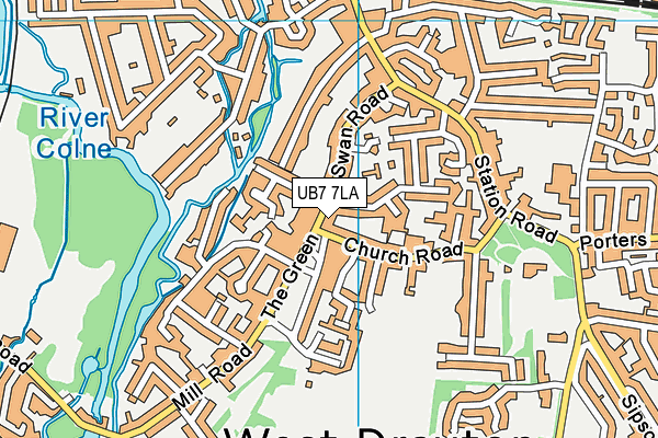UB7 7LA map - OS VectorMap District (Ordnance Survey)