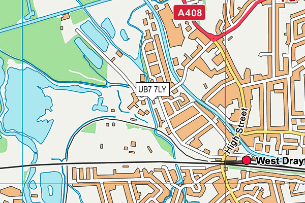 UB7 7LY map - OS VectorMap District (Ordnance Survey)