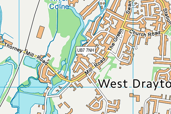 UB7 7NH map - OS VectorMap District (Ordnance Survey)