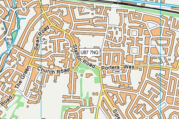 UB7 7NQ map - OS VectorMap District (Ordnance Survey)