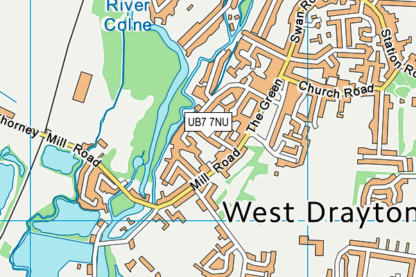UB7 7NU map - OS VectorMap District (Ordnance Survey)