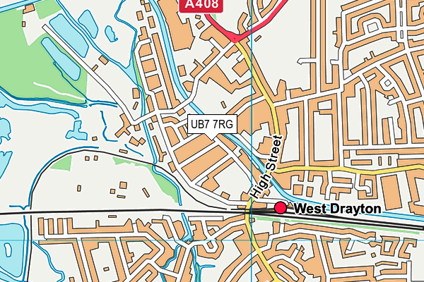 UB7 7RG map - OS VectorMap District (Ordnance Survey)