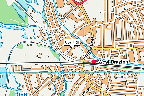 UB7 7RH map - OS VectorMap District (Ordnance Survey)