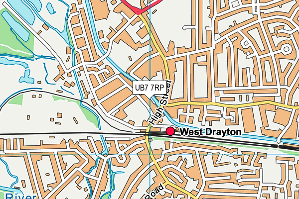 UB7 7RP map - OS VectorMap District (Ordnance Survey)