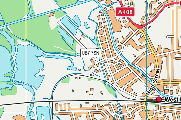 UB7 7SN map - OS VectorMap District (Ordnance Survey)