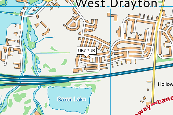 UB7 7UB map - OS VectorMap District (Ordnance Survey)