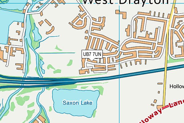 UB7 7UN map - OS VectorMap District (Ordnance Survey)