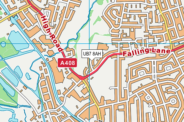 Rabbsfarm Primary School map (UB7 8AH) - OS VectorMap District (Ordnance Survey)