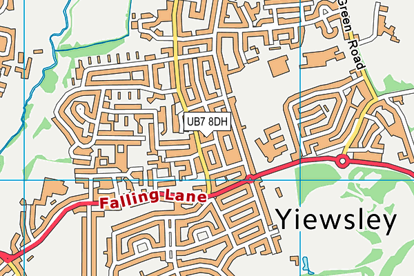 UB7 8DH map - OS VectorMap District (Ordnance Survey)