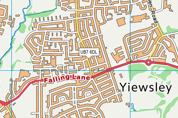 UB7 8DL map - OS VectorMap District (Ordnance Survey)