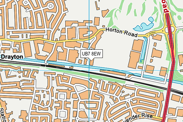 UB7 8EW map - OS VectorMap District (Ordnance Survey)