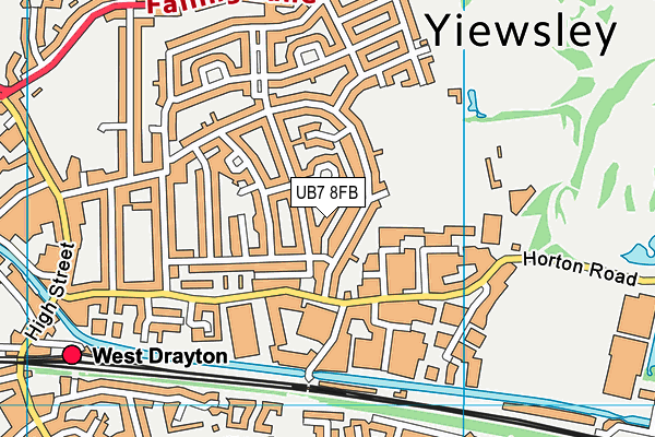 UB7 8FB map - OS VectorMap District (Ordnance Survey)