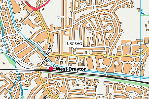 UB7 8HG map - OS VectorMap District (Ordnance Survey)