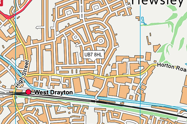 UB7 8HL map - OS VectorMap District (Ordnance Survey)