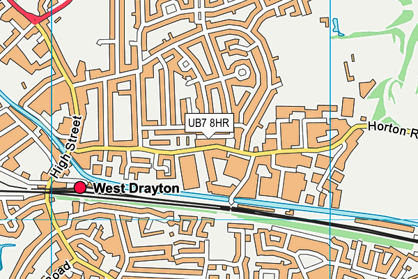 UB7 8HR map - OS VectorMap District (Ordnance Survey)