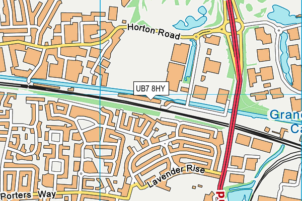 UB7 8HY map - OS VectorMap District (Ordnance Survey)