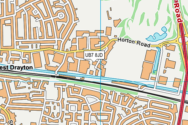 UB7 8JD map - OS VectorMap District (Ordnance Survey)