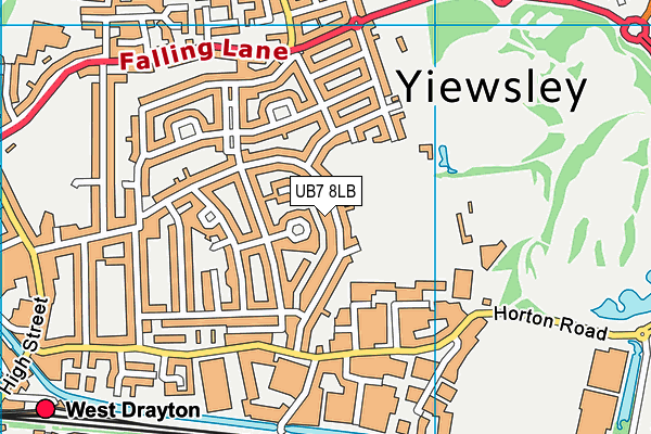 UB7 8LB map - OS VectorMap District (Ordnance Survey)