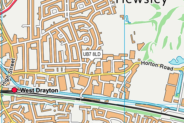 UB7 8LD map - OS VectorMap District (Ordnance Survey)
