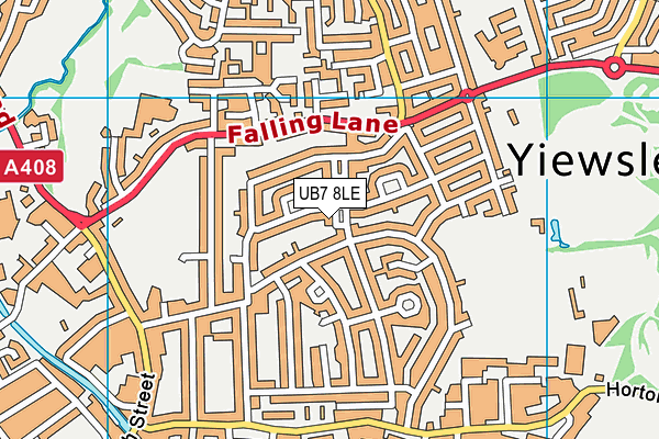 UB7 8LE map - OS VectorMap District (Ordnance Survey)