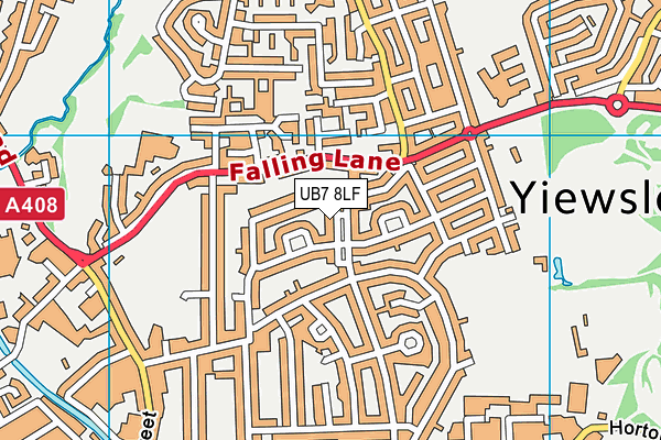 UB7 8LF map - OS VectorMap District (Ordnance Survey)