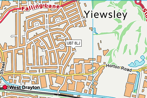 UB7 8LJ map - OS VectorMap District (Ordnance Survey)