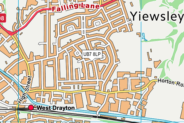 UB7 8LP map - OS VectorMap District (Ordnance Survey)