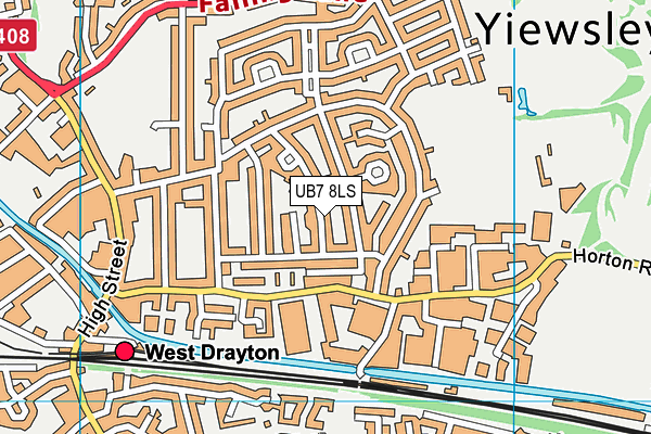 UB7 8LS map - OS VectorMap District (Ordnance Survey)