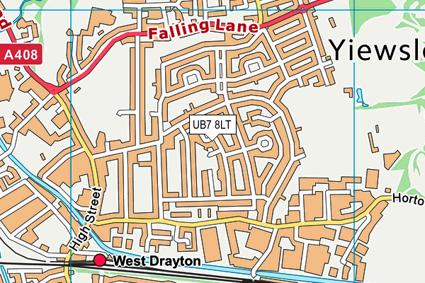 UB7 8LT map - OS VectorMap District (Ordnance Survey)