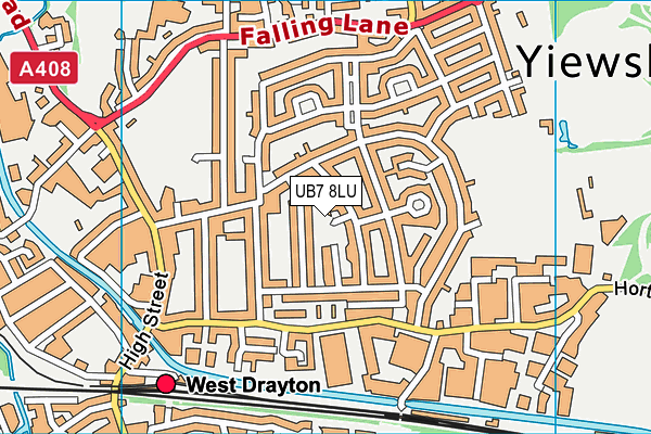 UB7 8LU map - OS VectorMap District (Ordnance Survey)