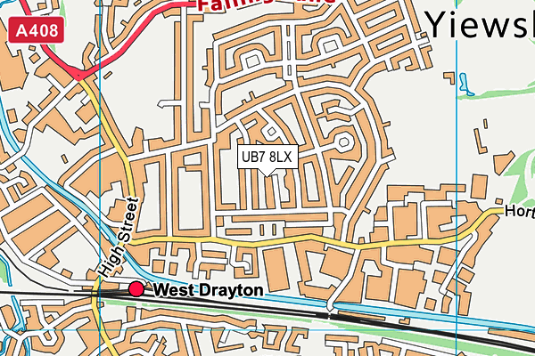 UB7 8LX map - OS VectorMap District (Ordnance Survey)