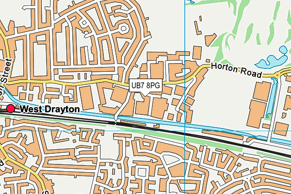 UB7 8PG map - OS VectorMap District (Ordnance Survey)