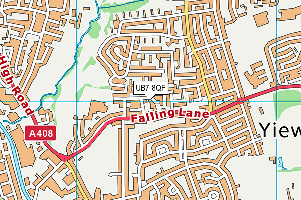 UB7 8QF map - OS VectorMap District (Ordnance Survey)