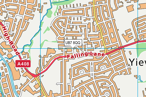 UB7 8QQ map - OS VectorMap District (Ordnance Survey)
